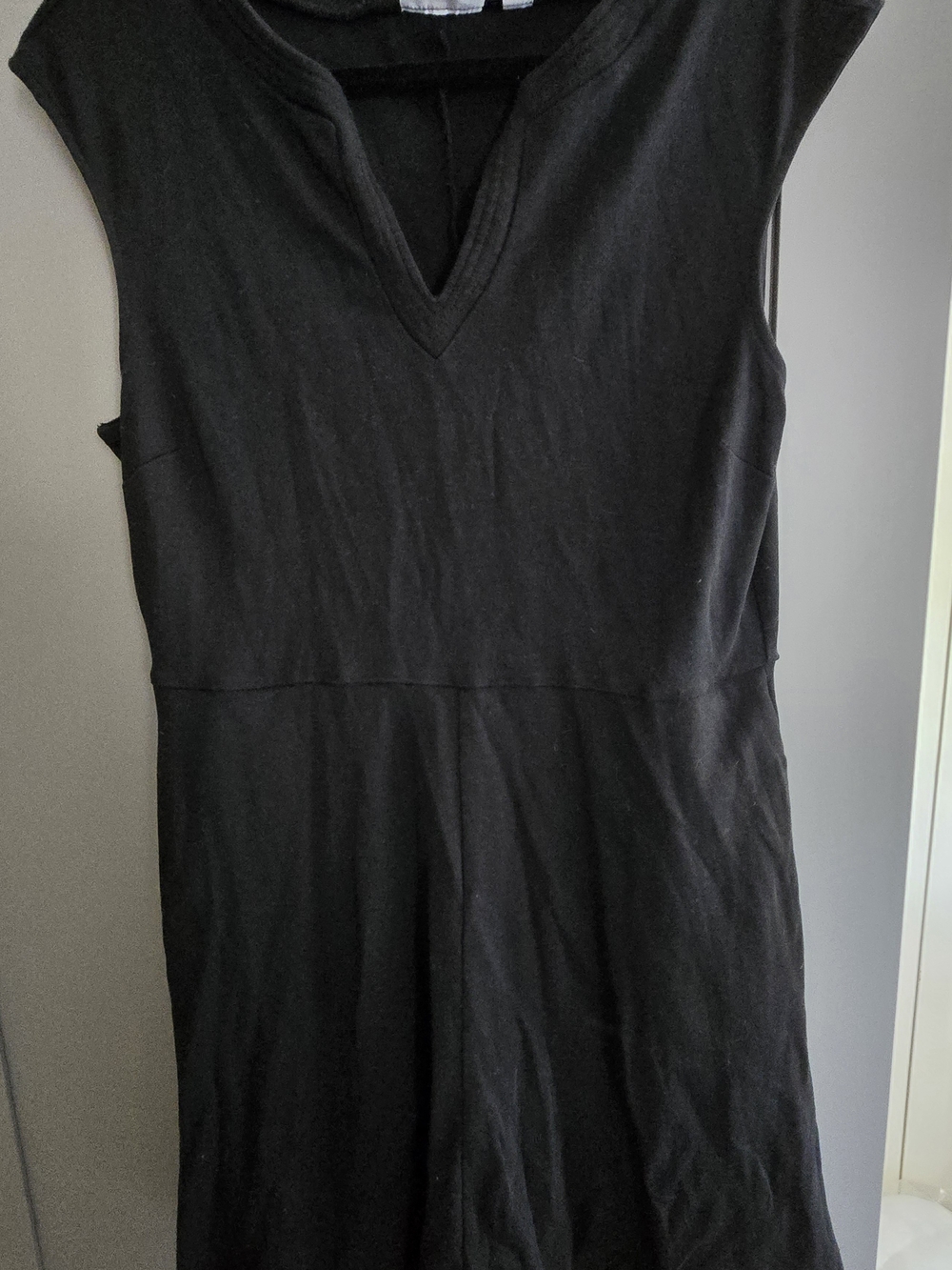 New York & Company Black V-Neck Midi Dress